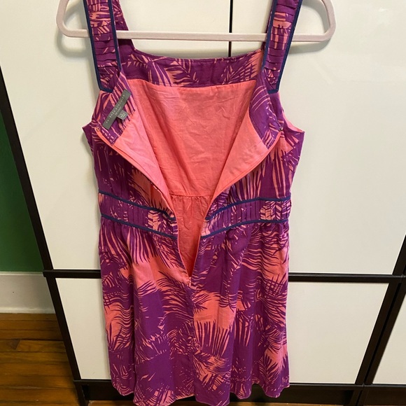 Provenza Schuler Tropical Pink & Purple 🌴 Palm leaves Leaves Lightweight Dress - Picture 8 of 15